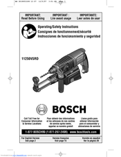 Bosch 11250VSRD - 3/4 SDS Plus Rotary Hammer Operating/Safety Instructions Manual