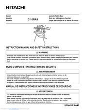 Hitachi C10RA3 - 10 Inch Portable Table Saw Instruction Manual