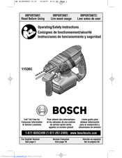 Bosch Compact Rotary Hammer 11536C Operating/Safety Instructions Manual