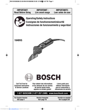 Bosch Finecut 1640vs Operating/Safety Instructions Manual