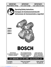 Bosch 23614 - 14.4V Impact Cordless Drill Includes: Two 14 Operating/Safety Instructions Manual
