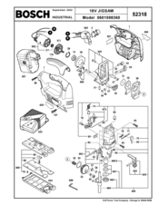Bosch 52318B - NA Cordless 18V Jigsaw Parts List