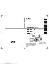 JVC GY-HD250U - 3-ccd Prohd Camcorder Instructions Manual