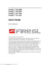 ATI Technologies V8600 - Firegl 100-505518 1 GB PCIE Graphics Card User Manual