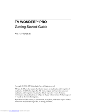 ATI Technologies 100-703260 - TV Wonder 200 PCI Video Card Getting Started Manual