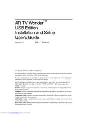 ATI Technologies TV USB Edition - XCLAIM - TV Tuner User Manual