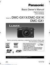 Panasonic Lumix DMCGX1XK Basic Owner's Manual
