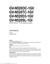Gigabyte GV-N520OC-1GI User Manual