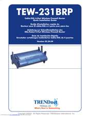 TRENDnet TEW-231BRP Quick Installation Manual