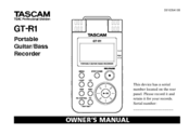 Tascam GT-R1 Owner's Manual