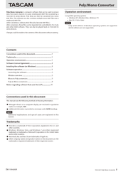 Tascam Poly/Mono Converter Software Manual