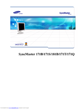 Samsung SyncMaster 171Q Manual Del Usuario