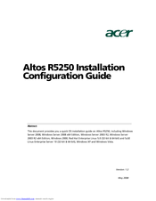 Acer Altos R5250 Series Configuration Manual