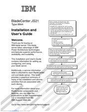 IBM BladeCenter JS21
Type 8844 Installation And User Manual