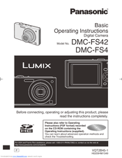 Panasonic DMC FS42K - Lumix Digital Camera Basic Operating Instructions Manual