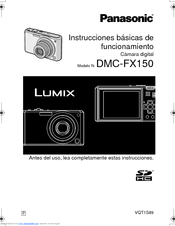Panasonic DMC FX150K - Lumix Digital Camera Instrucciones Básicas De Funcionamiento