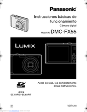 Panasonic DMC FX55S - Lumix Digital Camera Instrucciones Básicas De Funcionamiento