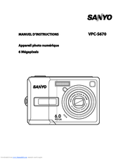 Sanyo VPC-S670R - 6-Megapixel Digital Camera Manuel D'instructions