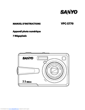 Sanyo VPC-S770PU - 7.1-Megapixel Digital Camera Manuel D'instructions
