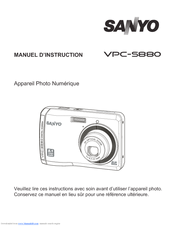 Sanyo VPC-S880P - 8-Megapixel Digital Camera Manuel D'instruction