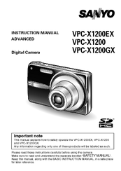 Sanyo VPC-X1200BK Instruction Manual