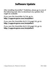 Epson StoryTeller 5x7 10 pages Software Update