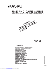 Asko D3532 Use And Care Manual