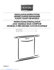 Maytag MDB4709AWW - Jetclean Plus Undercounter Dishwasher Installation Instructions Manual