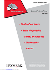 Lexmark 4227 - Forms Printer B/W Dot-matrix Service Manual