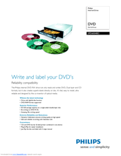 Philips SPD6004BD - Disk Drive - DVD?RW Specifications