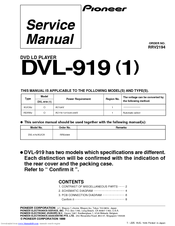 Pioneer DVL-919 - DVD Player / LD Service Manual