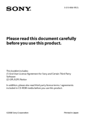 Sony COM-2BLACK - Mylo™ Internet Device License Agreement