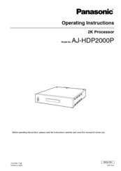 Panasonic AJ-HDP2000P Operating Instructions Manual