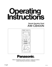 Panasonic AWCB400N - REMOTE OPERATION PANEL Operating Instructions Manual