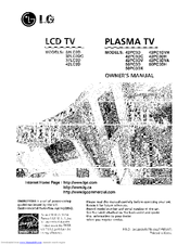 LG 50PC3DX Owner's Manual