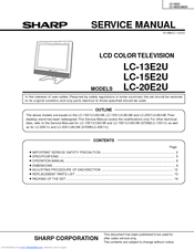 Sharp LC-20E2U Service Manual