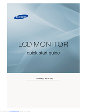 Samsung 400mxn Syncmaster 40 Lcd Flat Panel Display Quick Start Manual Pdf Download Manualslib