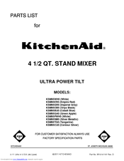 KitchenAid KSM95SM - Ultra Power Stand Mixer Parts List