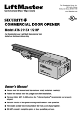 Chamberlain LiftMaster ATS 2113X Owner's Manual