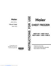Haier HCF-118G-2 Instructions For Use Manual