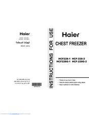 Haier HCF228-1 Instructions For Use Manual