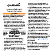 Garmin eTrex H - Hiking GPS Receiver Safety And Product Information