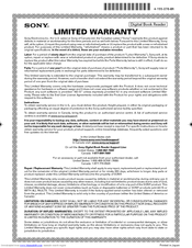 Sony PRS-300 - Reader Pocket Edition&trade Limited Warranty