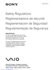 Sony VAIO SVE141 Series Safety Regulations