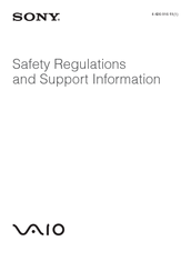 Sony SVE14117FXB Safety Manual