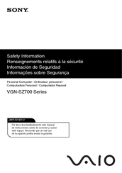 Sony VGN SZ740N1 - VAIO SZ Series Safety Information Manual