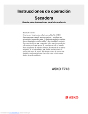 Asko T743 Instrucciones De Operación