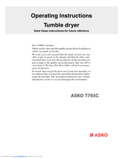 Asko T793C Operating Instructions Manual