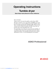 Asko TDC Operating Instructions Manual