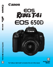 Canon EOS Rebel T4i 18-135mm IS STM Lens Kit Instruction Manual